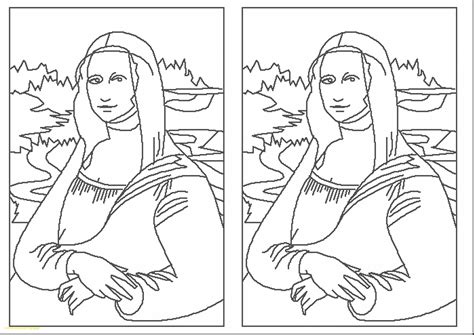 Mona Lisa Coloring Page Printable Coloring Pages
