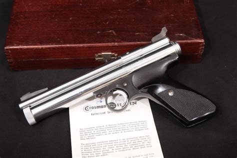 Crosman Model 150 Medalist Pellgun Pistol Chrome 6 Co2 Single Shot