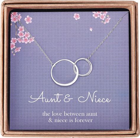 Aunt And Niece Gifts Sterling Silver Two Interlocking Infinity Double Circles Aunt Niece