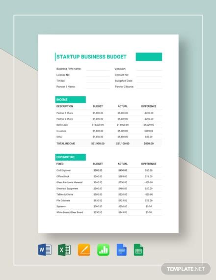 11 Startup Business Budget Templates Pdf Word Pages