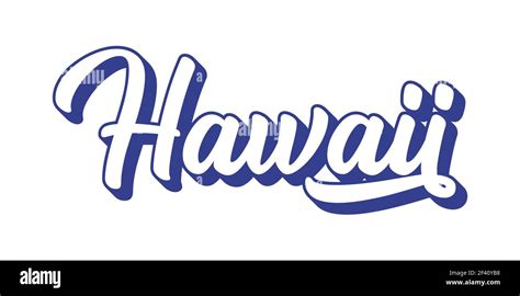Hand Sketched Hawaii Text 3d Vintage Retro Lettering For Poster