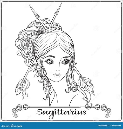 Sagittarius The Archer Star Sign Vector Illustration Cartoondealer