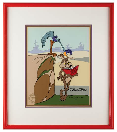 Chuck Jones Signed Limited Edition Cel Road Runner And Coyote Recipes Sold For Rr