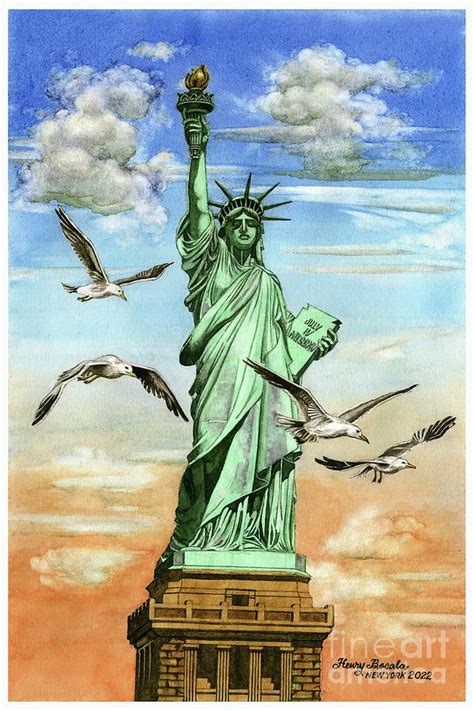 Statue Of Liberty Painting By Henry Bocala Fine Art America