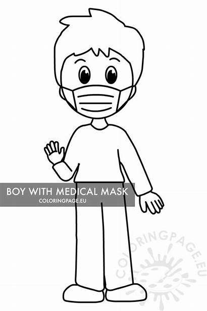 Mask Medical Child Protective Coloring Covid Boy