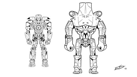 Pacific Rim Robots Colouring Pages Sketch Coloring Page