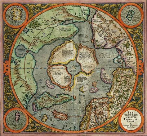 1606 First Map Of The North Pole North Pole Map Antique Maps Old Maps