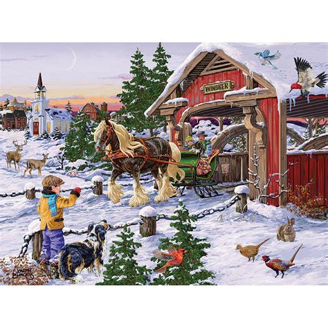 Winter Sleigh Ride 1000 Piece Jigsaw Puzzle Spilsbury