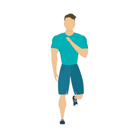 Young Strong Man Athletic Healthy Lifestyle Character 2955598 Vector