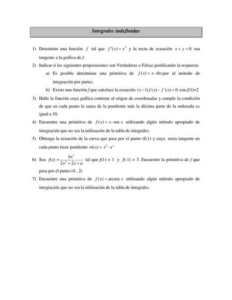 Integrales Indefinidas Ejercicios El Rincón De La Ingeniería Udocz