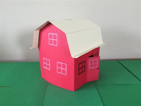 3d Paper Barn Craft Instant Download Etsy