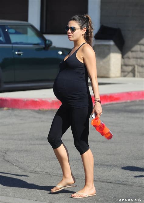 Pregnant Mila Kunis Goes To Prenatal Yoga Class Popsugar Celebrity Photo 2