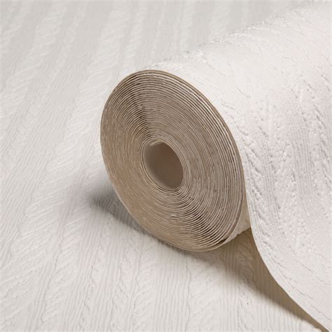 Graham And Brown Superfresco White Cable Paintable Wallpaper