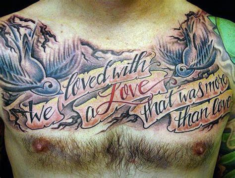 Even the moon, master of the sea. 50 Chest Quote Tattoo Designs For Men - Phrase Ink Ideas