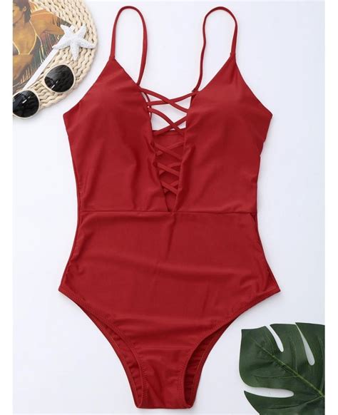 criss cross one piece swimsuit red 3j34365341 size s one piece swimsuit red women s one