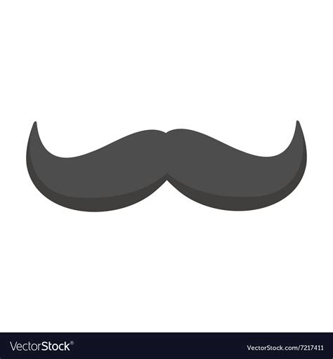 Curly Black Mustache Cartoon Royalty Free Vector Image