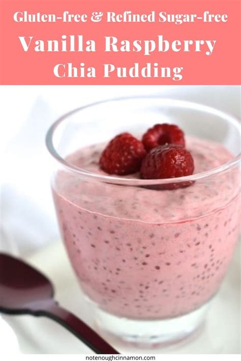 Raspberry Vanilla Chia Pudding In A Glass Bowl