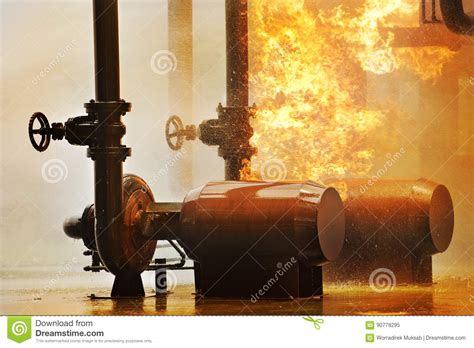 Fire From Gas Pipe Stock Image Image Of Insurance
