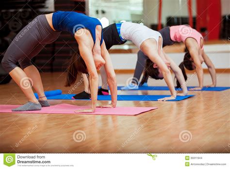 Stretching Out For Yoga Class Stock Photo Image Of Adult Exercise
