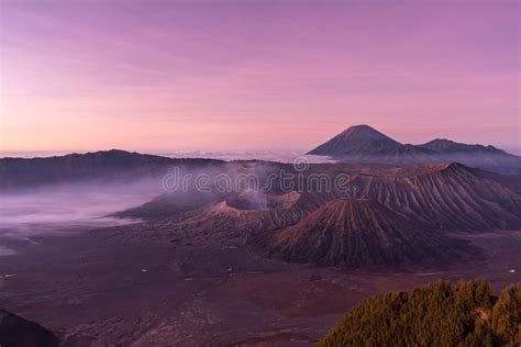 Sunrise At Mount Bromo Volcano In East Java Indonesia Stock Photo