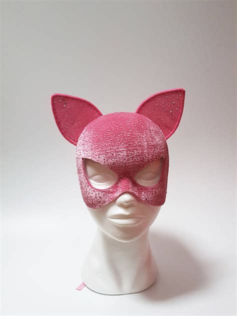 Catwoman Mask Pink Cat Mask Pink Panther Mask Sexy Etsy