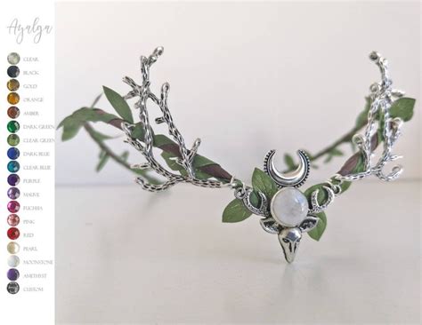 Woodland Deer Crown Tiara Elven Headpiece Fairy Crown Etsy