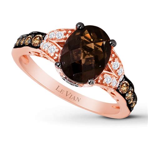 Kay Le Vian Chocolate Quartz 13 Ct Tw Diamonds 14k Gold Ring