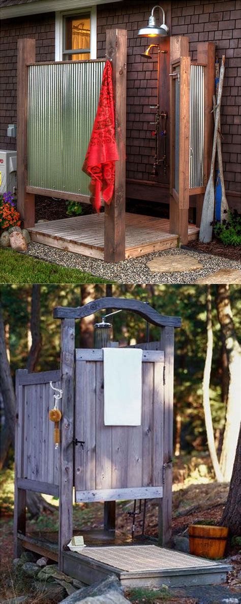 Outdoors Beautiful Diy Outdoor Showers How To Build Enclosures With Simple Materials Best