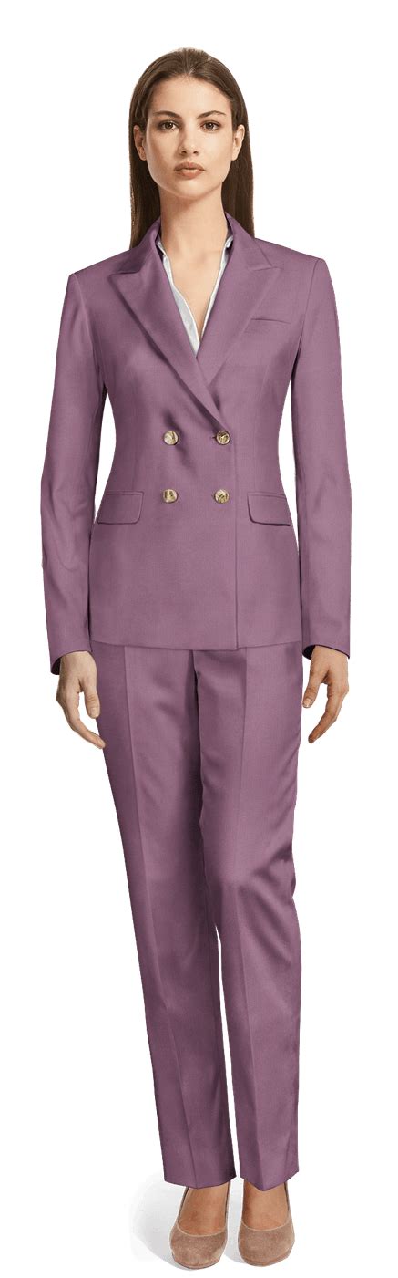 Purple Double Breasted Stretch Woman Suit 249 Sumissura