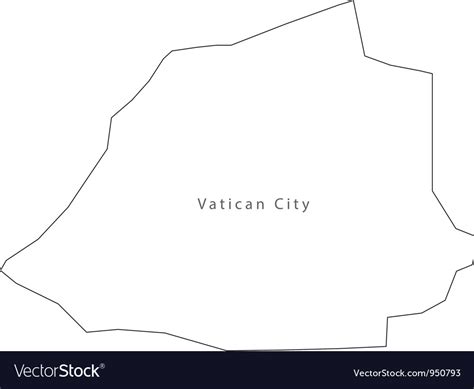 Black White Vatican City Outline Map Royalty Free Vector Gambaran