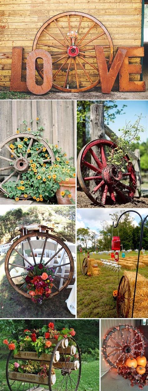 Creative Rustic Wagon Wheel Wedding Decoration Ideas