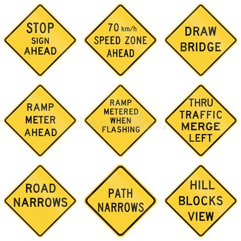 United States Warning Mutcd Road Signs Stock Illustration