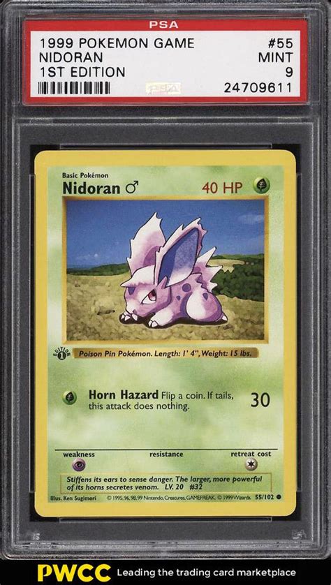 Check spelling or type a new query. 1999 Pokemon Game 1st Edition Nidoran #55 PSA 9 MINT (PWCC ...