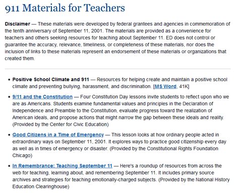 September 11th At Internet 4 Classrooms
