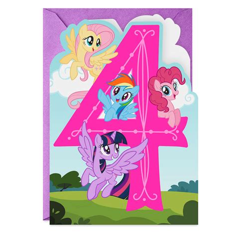 My Little Pony Happy Spirit Musical 4th Birthday Card Greeting Cards