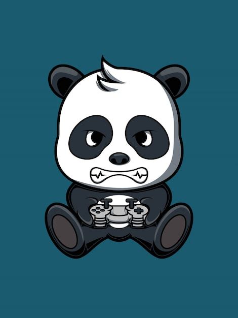 Panda Gaming Premium Vector