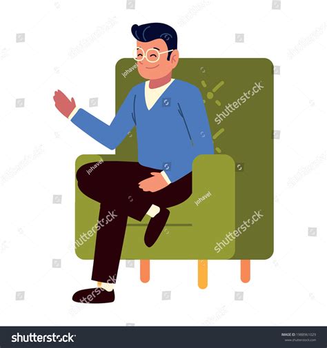 Man Sitting On Chair Isolated Stock Vector Royalty Free Shutterstock