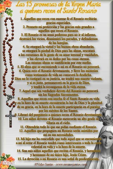 Promesas De La Virgen Si Rezas El Rosario Catholic Religious Education
