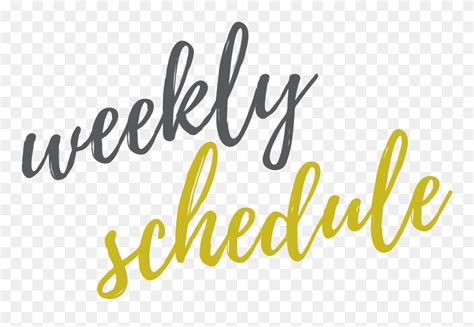 Weekly Schedule In Calligraphy Clipart 5321965 Pinclipart