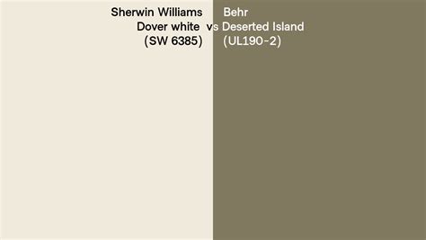 Sherwin Williams Dover White Sw 6385 Vs Behr Deserted Island Ul190 2