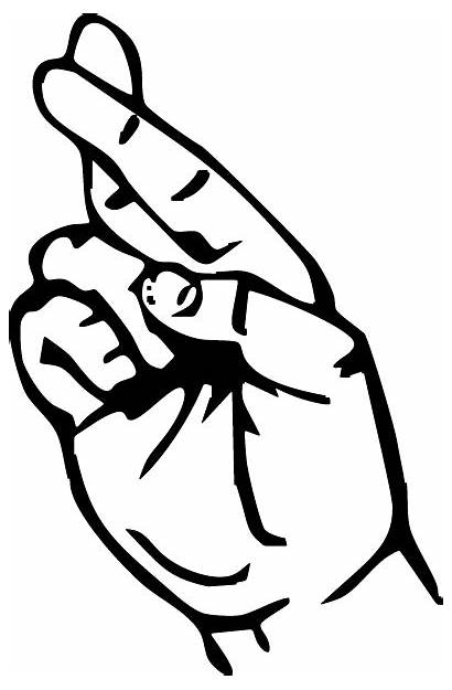 Finger Fingers Clipart Middle Crossed Clip Drawing