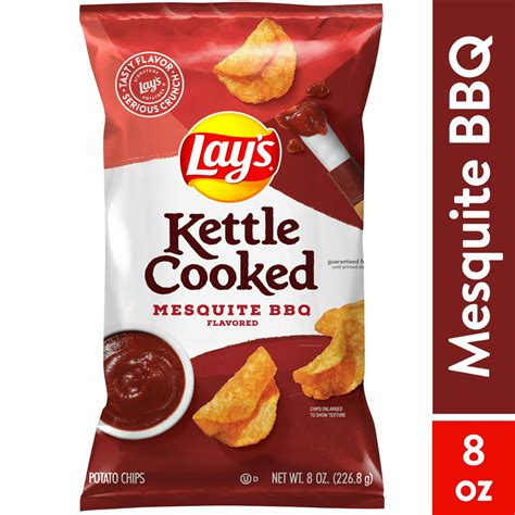 Lays Kettle Cooked Mesquite Bbq Flavored Potato Chips 8 Oz Walmart