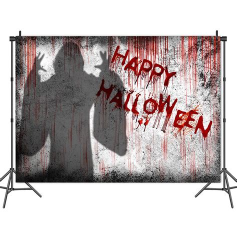 Buy Mkas 7x5ft Happy Halloween Bloody Brick Wall Backdrop Creepy Ghost