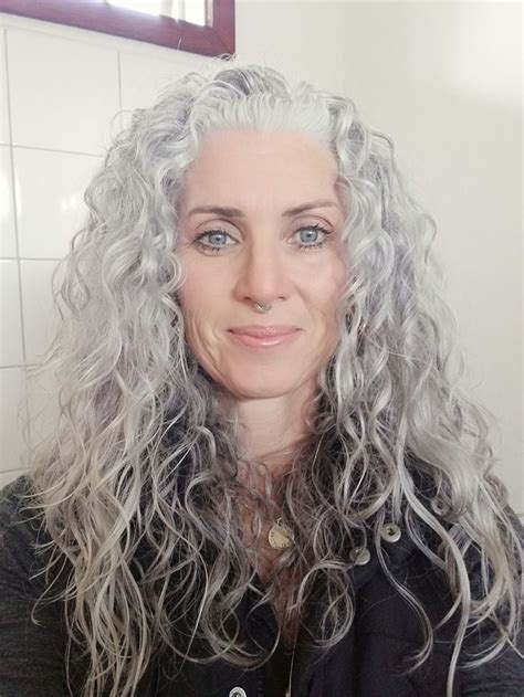 Love My White Just Do It Grey Curly Hair Curly Hair Styles Long Gray Hair