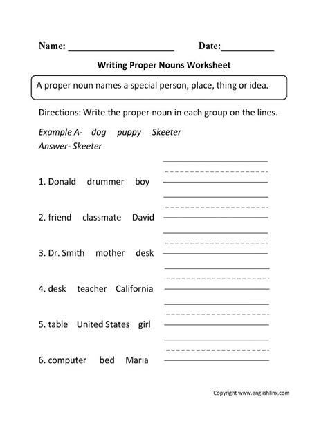 Time spent in class working on building better sentences, including ones with a mix of common and proper nouns is never wasted. 7+ 3Rd Grade Proper Nouns Worksheet - - Check more at https://printable-sheets.com/7-3rd-grade ...