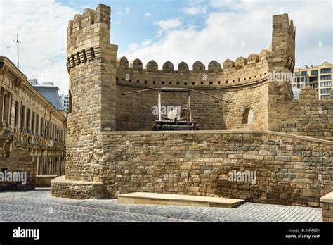 Baku Azerbaijan September 10 2016 Ancient Medieval Catapult At