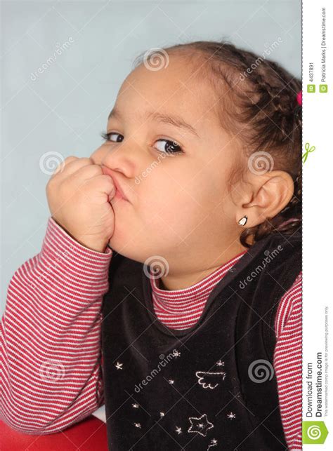 Pouting Girl Stock Image Image Of Children Sister Child 4437891