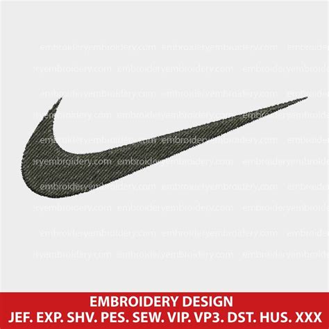Nike Swoosh Logo Machine Embroidery Design Sizes