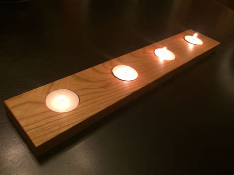 Buy Custom Made Handcrafted Tea Light Candle Holder Cherry Hardwood