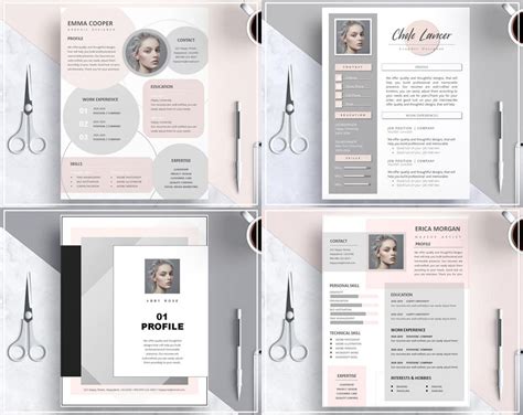 Nude Pink Resume Template Nude Pink Cv Template Professional Etsy